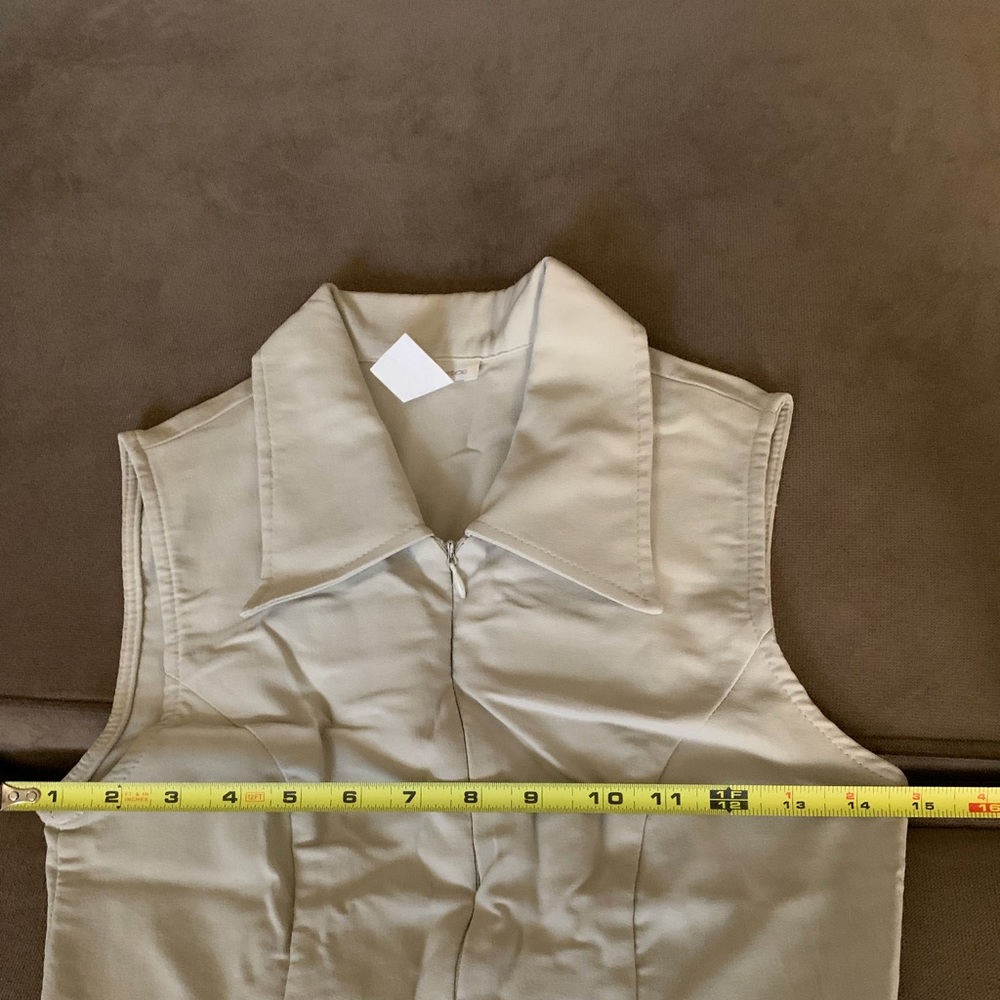 Zip Front Khaki Dress - Picture 4 of 8